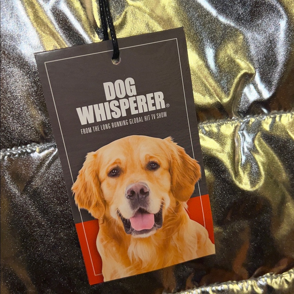 Metallic Silver Dog Winter Coat w/fleece inside- Removable Hood w/Faux Fur Trim - Picture 10 of 16